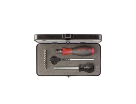 WIHA Juego de destornilladores dinamométricos TorqueVario®-S en surtido, de 14 unid., con limitación del par de apriete de ajuste variable de 0,8-5...