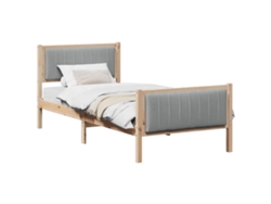 Maison Exclusive - Estructura De Cama Con Cabecera Marrón Y Gris Claro 90 X 190 Cm