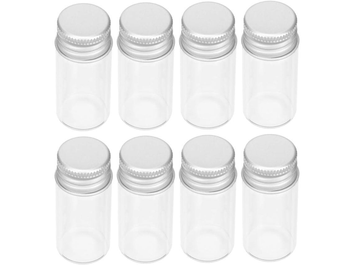 Botellas Vidrio Transparente Paquete 24 Tapas Aluminio 10 Fáciles Transportar Limpiar Salones Belleza Perfumes