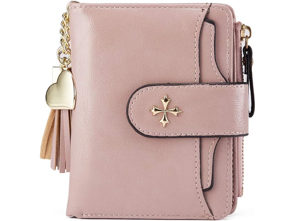 Cartera morada para mujer con tarjeteros
