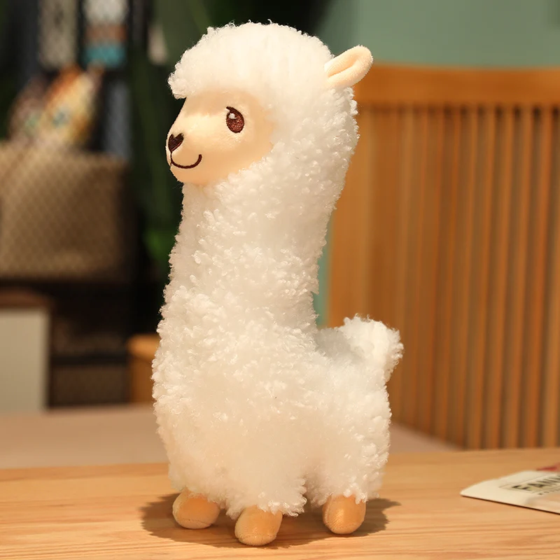 (alpaca Blanca, 33 Cm) Muñeco De Peluche De Alpaca, Peluche Largo Y Suave, Almohada De Alpaca Y Oveja