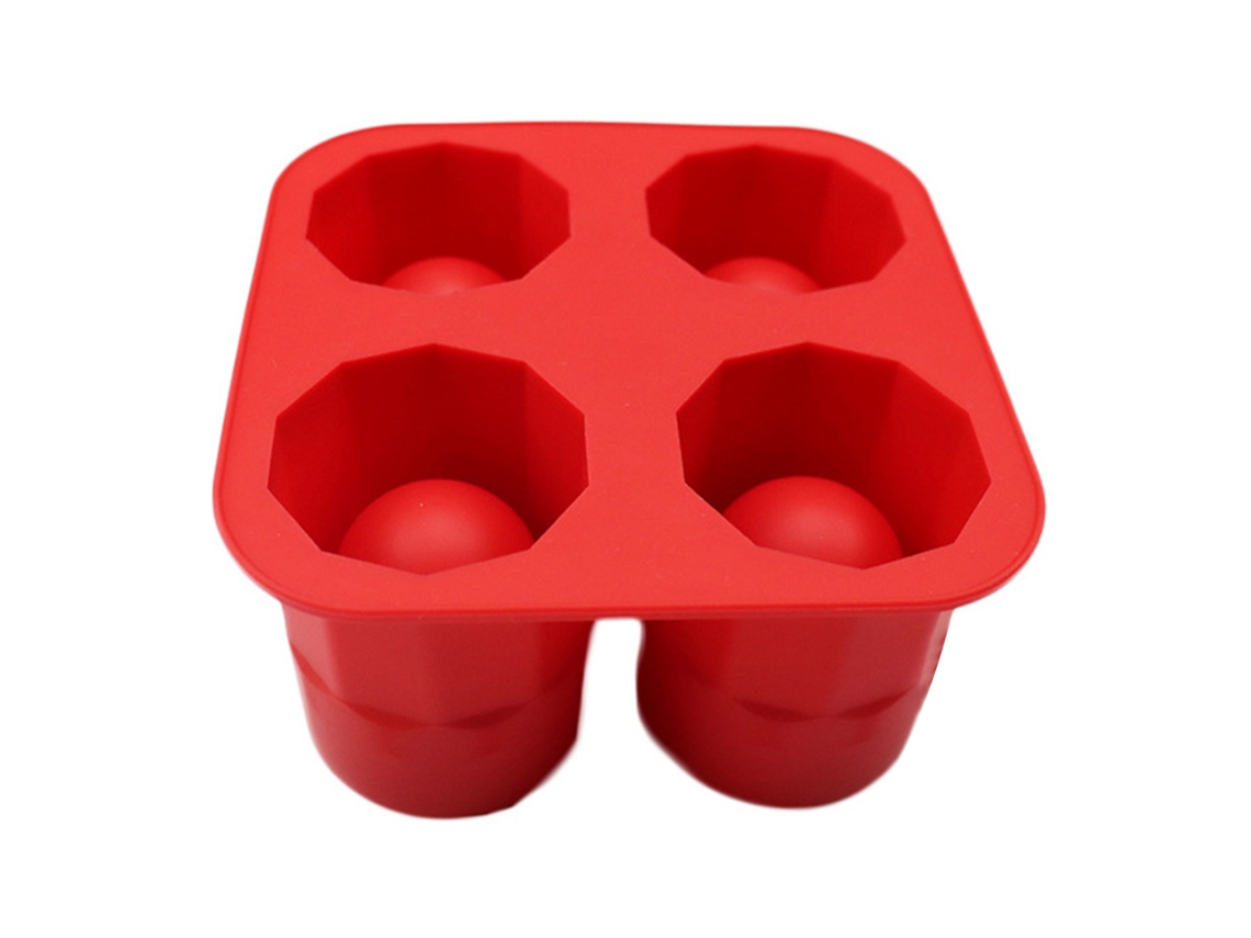 Molde Cilíndrico Reutilizable Para Cubitos De Hielo, Ideal Para Bebidas, Cócteles Y Macetas De Suculentas - Rojo
