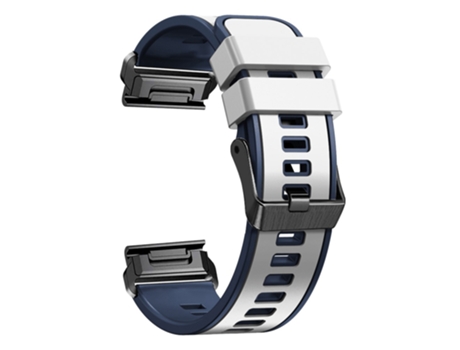 Correa de Silicona liberación rápida dos colores para Garmin Tactix 7 Pro/Tactix Delta - blanco/azul