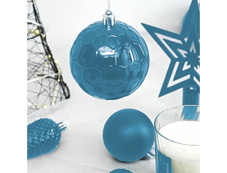 Juego de adornos de bolas de Navidad inastillables Paquete de regalo para la decoración del árbol de Navidad (45 piezas), azul