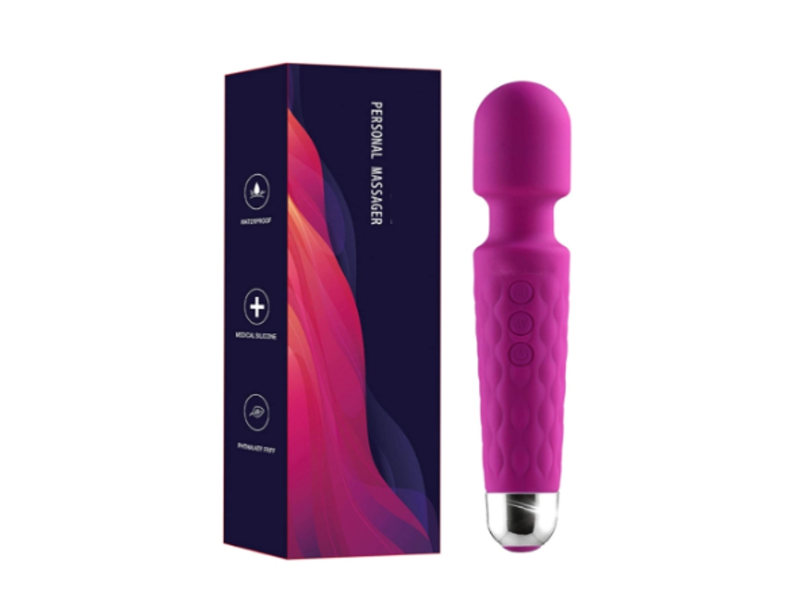 Masajeador Potente Con 20 Modos De Vibración, Portátil E Inalámbrico, Morado