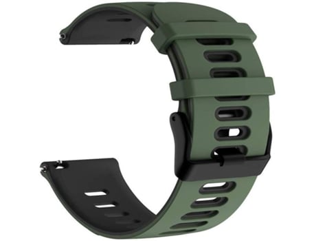 Correa Smartwatch para Garmin Forerunner 245 Silicona Bicolor (Verde Militar + Negro)