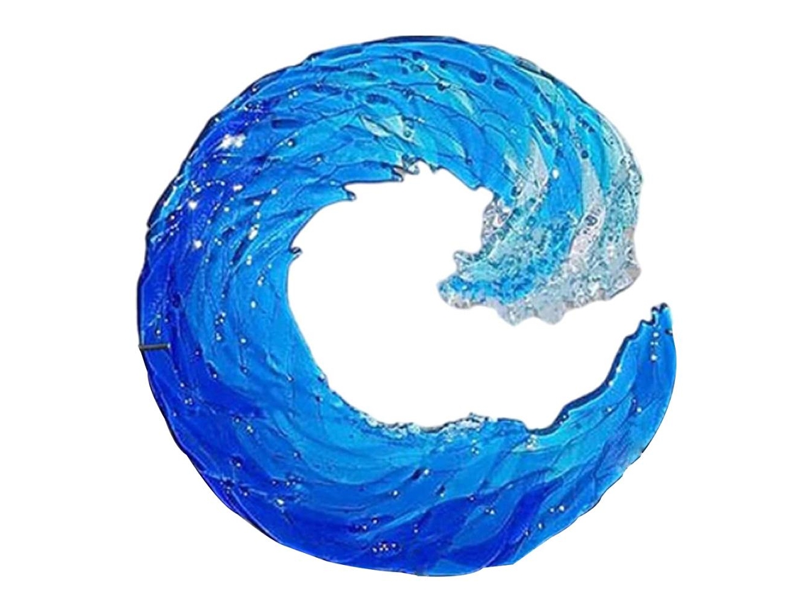 Escultura de mesa acrílica Ola Azul 20x20cm Sin marca
