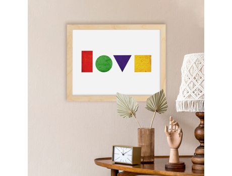 Póster NACNIC con Letras de Amor. Love, con Letras Coloridas de Amor y Pareja Para Decorar Interiores.