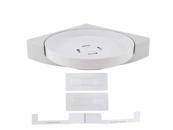 Estante organizador de ducha de esquina de plástico giratorio de fácil instalación para baño