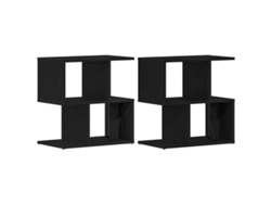 Maison Exclusive - Armario De Noche 2 Pcs Roble Negro 50 X 30 X 51,5 Cm