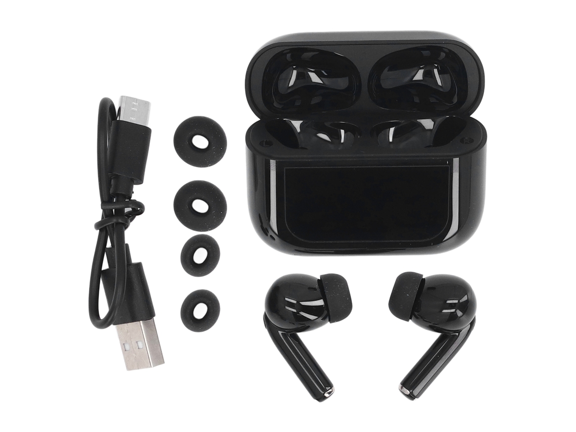 Mali fones de Ouvido Sem Fio com Estojo de Carregamento Touchscreen Hifi Cancelamento de Ruído Bluetooth 5.4 para Esportes Preto