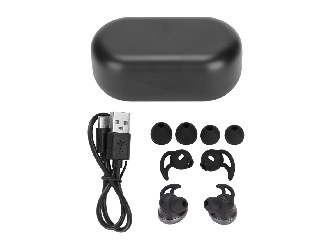 Auriculares Inalámbricos Bluetooth 5.1 Hifi Con Gancho Para La Oreja Extraíble Y Cancelación De Ruido - Negro
