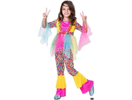 Disfraz de Niña DISFRAZZES Hippie Tul Rosa (Talla: 5 a 6 años)