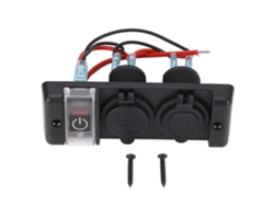 Panel de interruptores combinado 3 en 1 con disyuntor, luz roja, USB y toma de mechero de 12 V para coche, caravana y barco.