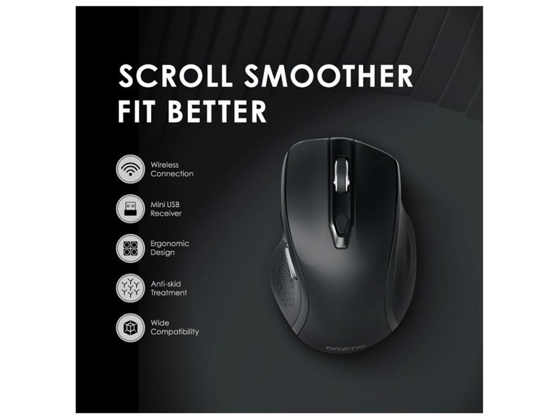 Rato Sem Fio Profissional Oraimo Smartmouse P Design Ergonômico Anti-derrapante Compatibilidade Ampla