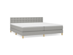 Maison Exclusive - Cama Box Spring Con Colchón Tela Gris Claro 200x200 Cm