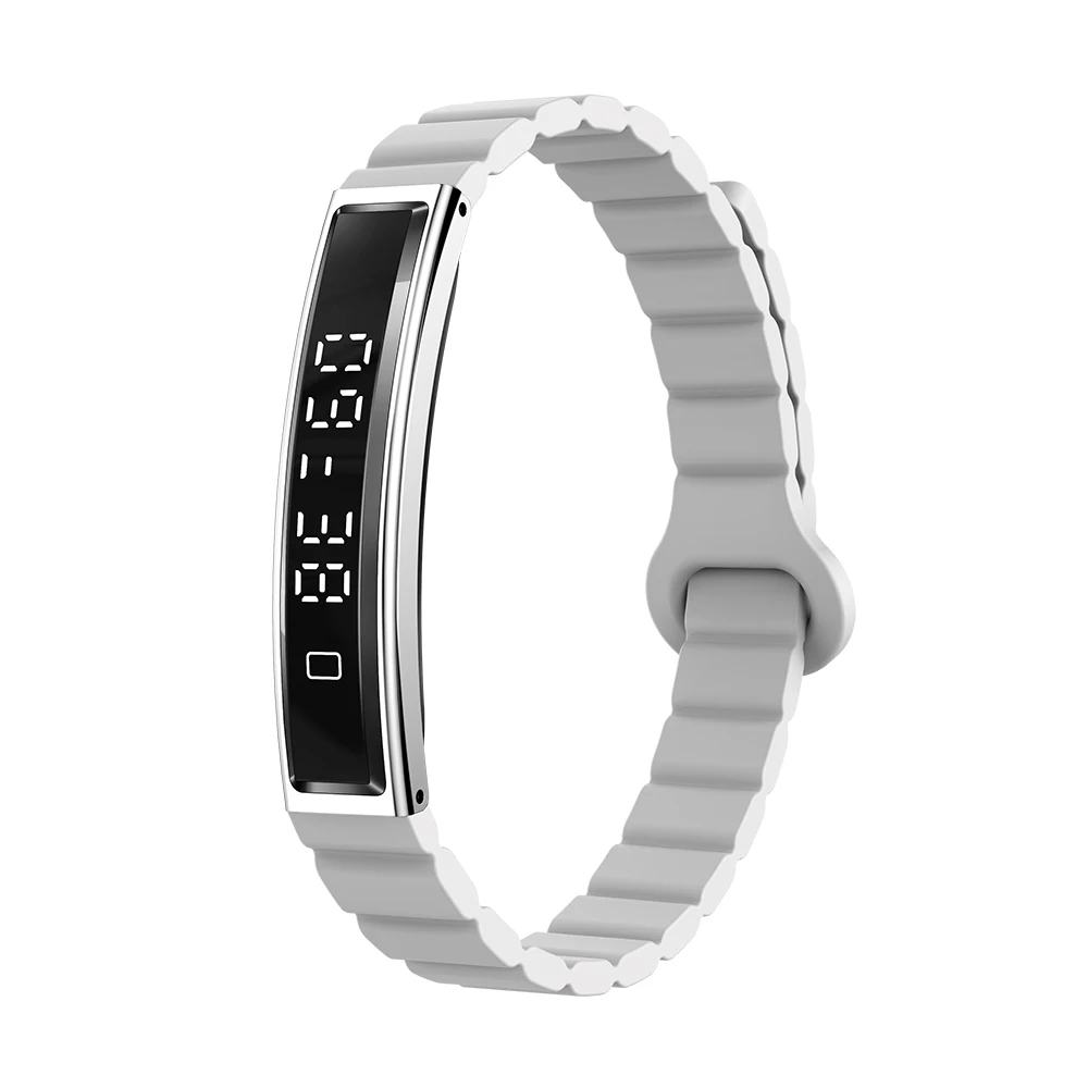 (correa Plateada) Pulsera Inteligente, Cuerpo Ultrafino De 5,6 Mm, Pantalla Inteligente.