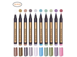10 Rotuladores Metálicos De Colores Surtidos Para Scrapbooking, Manualidades, Álbumes De Fotos Y Pintura Sobre Piedra.