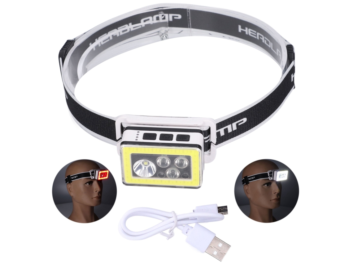 2026-linterna Frontal Led Cob Magnética Con Modo Inducción Y Carga Usb Para Aventuras Al Aire Libre, Ciclismo Y Reparaciones Negro