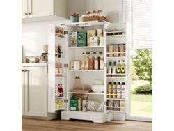 Gabinetes De Cocina De 128,5 Cm De Alto, Gabinetes De Almacenamiento De Estilo Rústico Aparador Con Luces Led