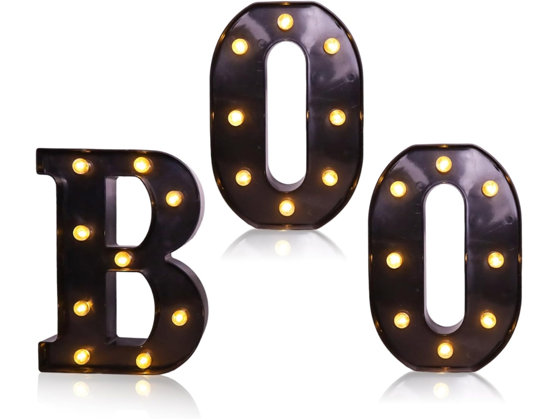 Decoración De Halloween Para El Hogar, Letras Luminosas Con La Palabra Boo - Para Fiestas De Halloween Y La Escuela