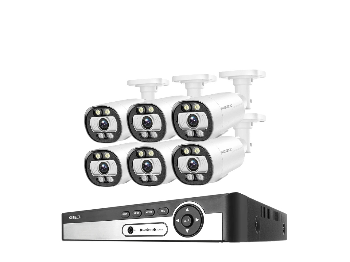 Sistema de cámaras de seguridad POE de 8 canales, detección facial con IA, visión nocturna mejorada, NVR de 8 canales, 6 cámaras de 5 MP, 1T OEM