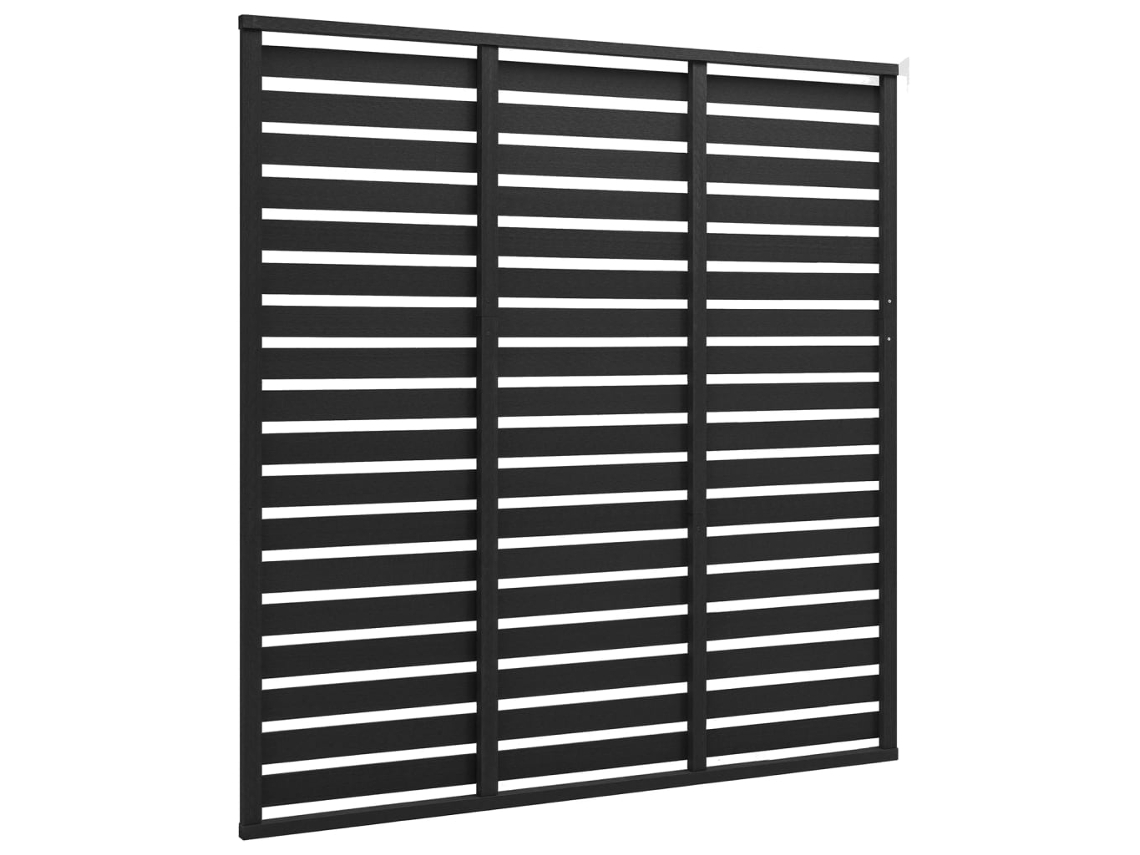 Panel de valla WPC negro de 180 x 180 cm WSD739494 Lovely Home