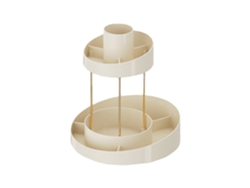 Organizador De Maquillaje Giratorio De 360° Con 2 Niveles Para Baño Y Tocador, Estante De Almacenamiento De Cosméticos