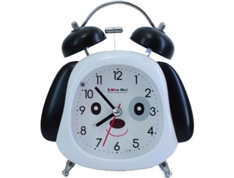 Reloj de animales de despertador de 3 pulgadas Forma de cachorros de animales Dual Campana de escritorio con luz