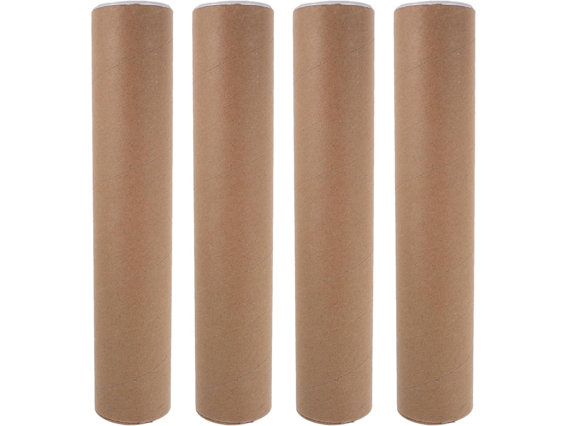 Juego De 4 Tubos De Envío Para Pósteres: Tubos De Envío De Papel Kraft Reforzado Con
