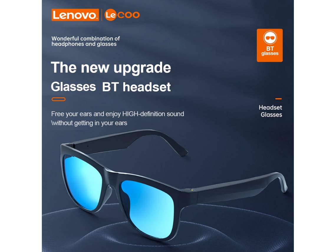 Gafas Lecoo C8 inteligentes, inalámbricas, Bluetooth, con sonido HD, botones táctiles, lentes polarizadas reemplazables y peso ligero.