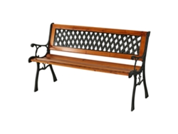 Banco de jardín Well Home de madera y metal 125x52x73cm Wellhome