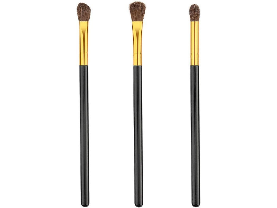 Juego De 3 Brochas De Maquillaje Profesionales Para Ojos, Sombras De Ojos, Delineador, Pliegue Del Párpado Y Cejas.