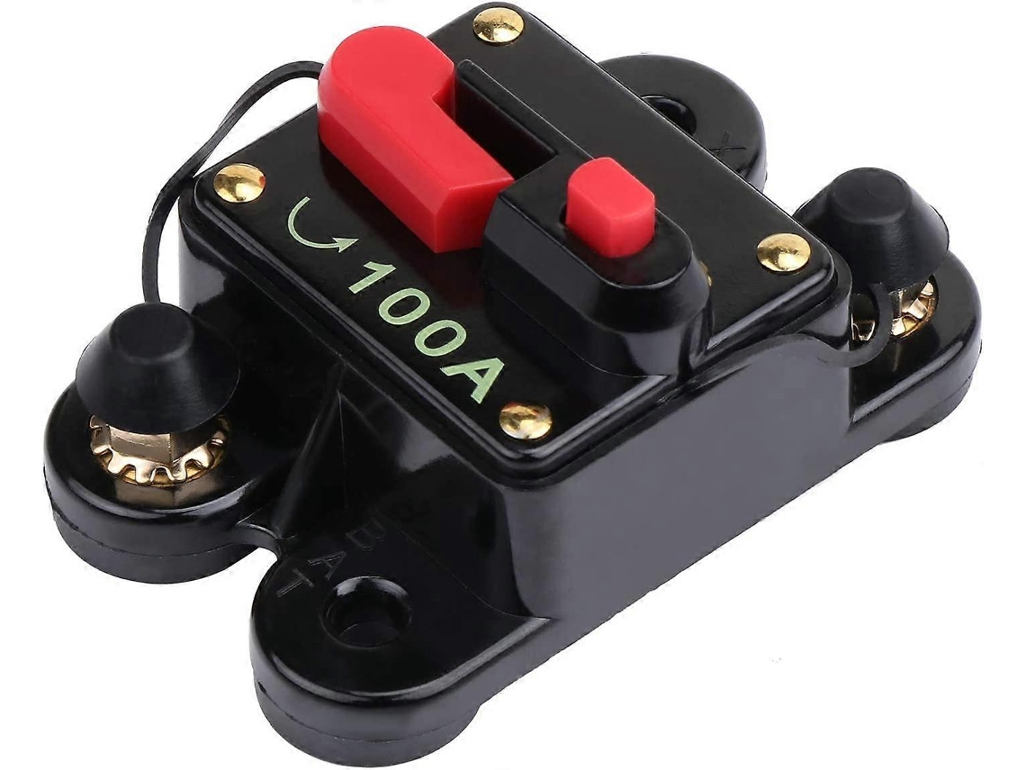 Disyuntor Con Reinicio Manual 100a Portafusibles Para Motor De Remolque Coche Barco Moto Estéreo Audio Inversor De Potencia 12v-24v Dc