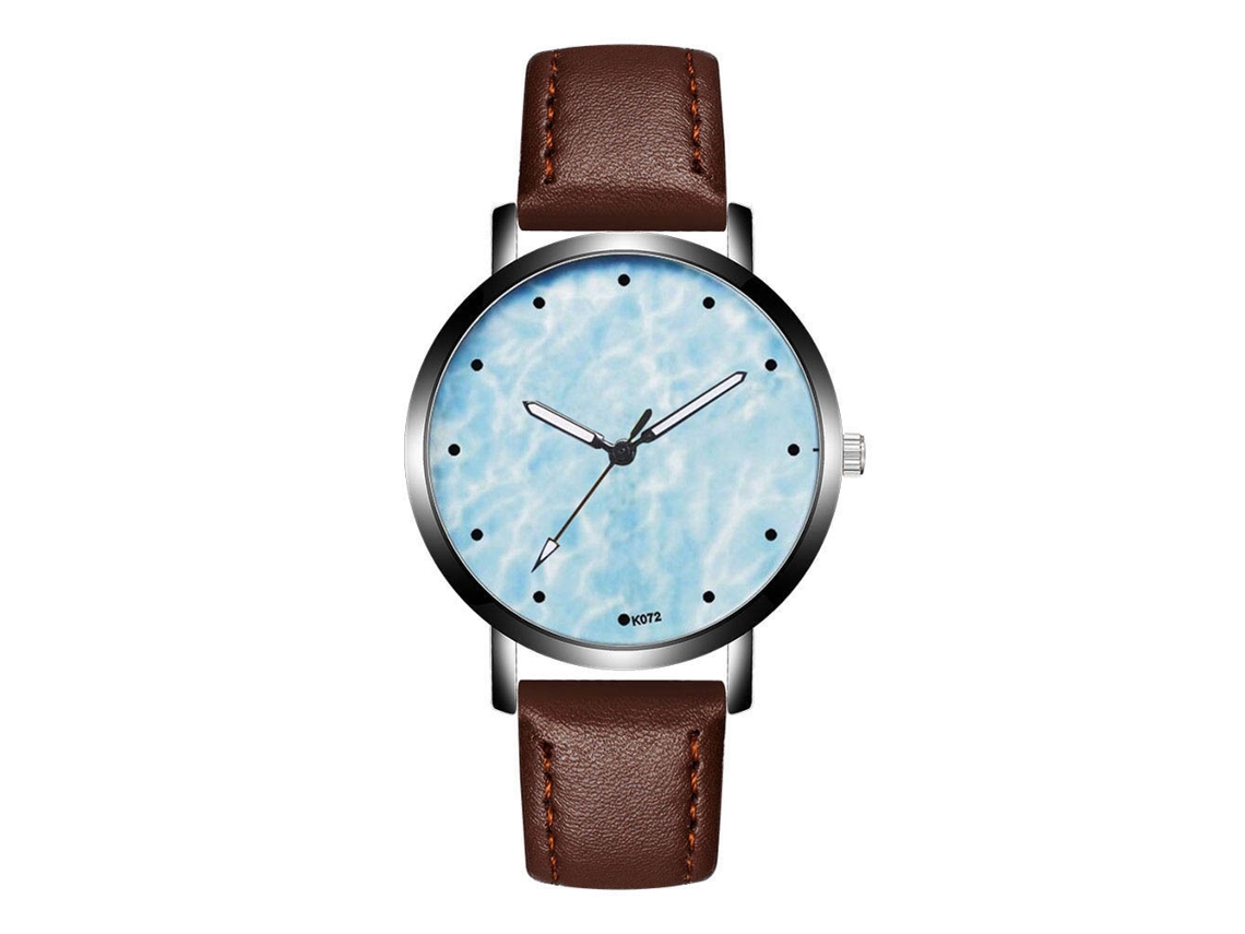 Reloj De Muñeca De Aleación Analógico De Cuarzo Con Dial Redondo Para Parejas Color Café Oscuro