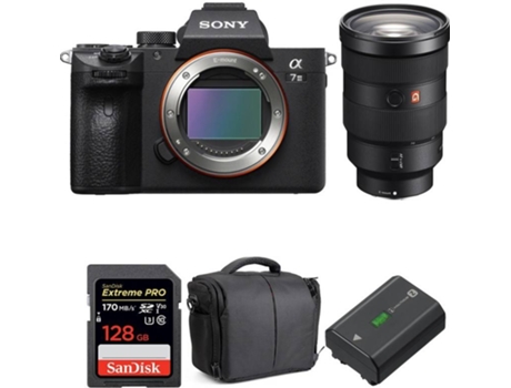 Kit Cámara SONY ALPHA 7 III FE 24-70 mm f/2.8 GM + SanDisk 128 GB + Batería + Bolsa (Full-Frame)