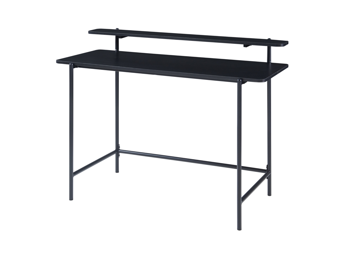 Escritorio Samnanger con estante aglomerado 120x55x88cm - Negro [EN.CASA]