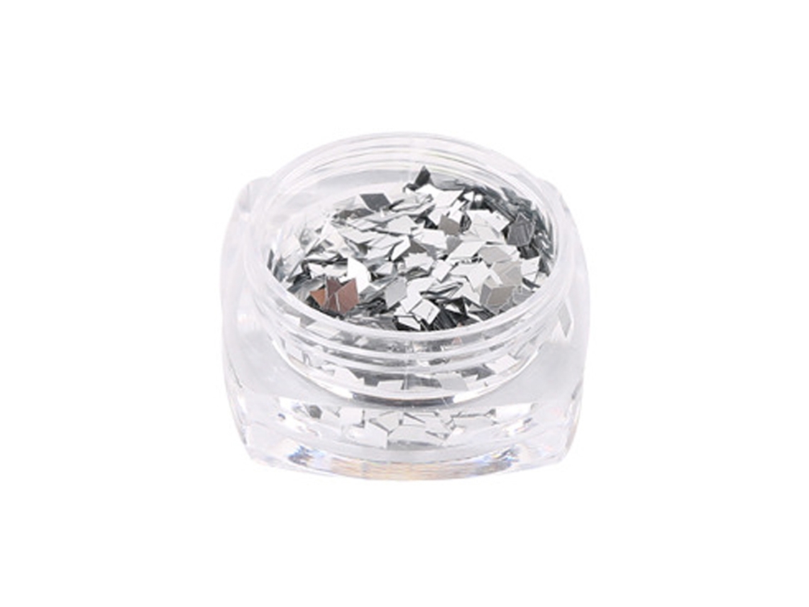Diseño De Uñas Con Purpurina En Forma De Diamante, Lentejuelas, Manicura 7 Plateada