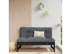 Sofá de centro 120x80 cm madera maciza de pino negro Lovely Home