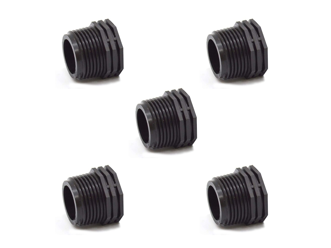 Tuerca macho hembra Polietileno M 1 1/2 - H 3/4. Pack de 5 unidades. Oferta exclusiva GNCGARDEN