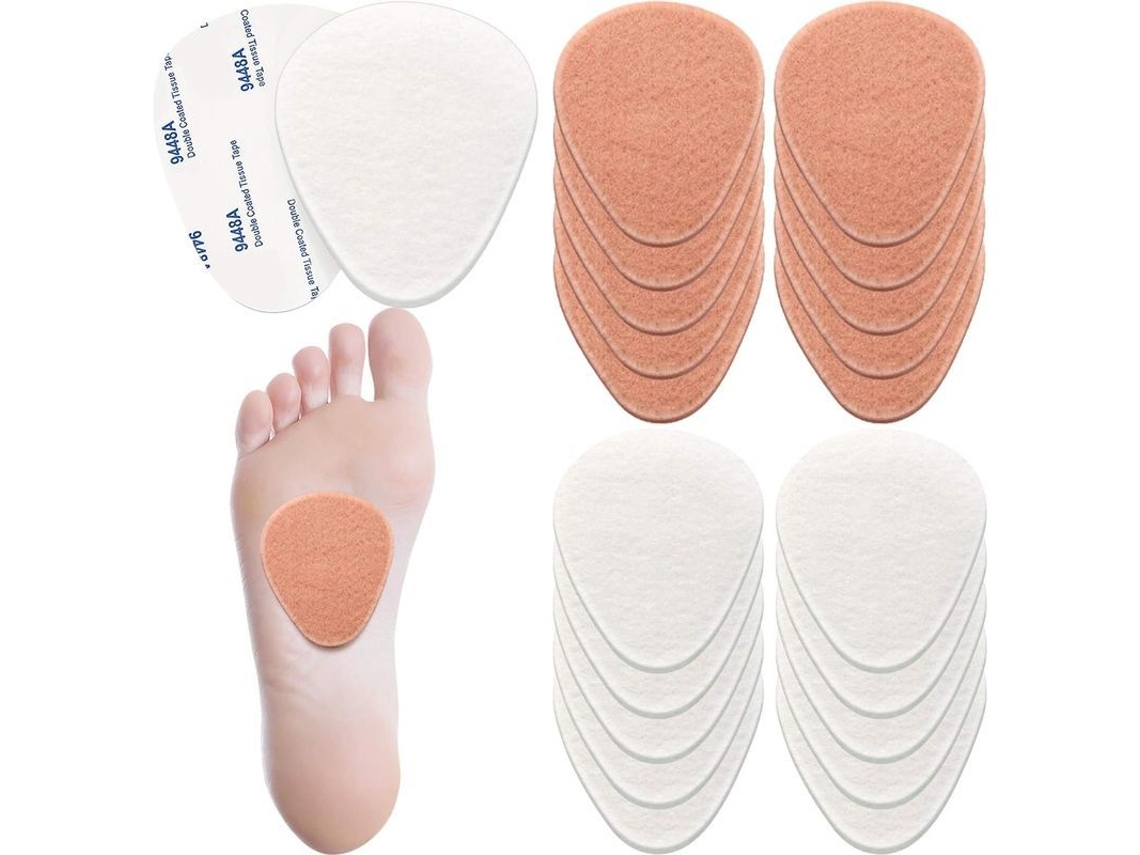 20 Protectores Plantares De Lana Para Aliviar El Dolor De Pies, Almohadillas Adhesivas De 6 Mm De Grosor Para La Planta Del Pie, Para Hombres Y Mujeres.