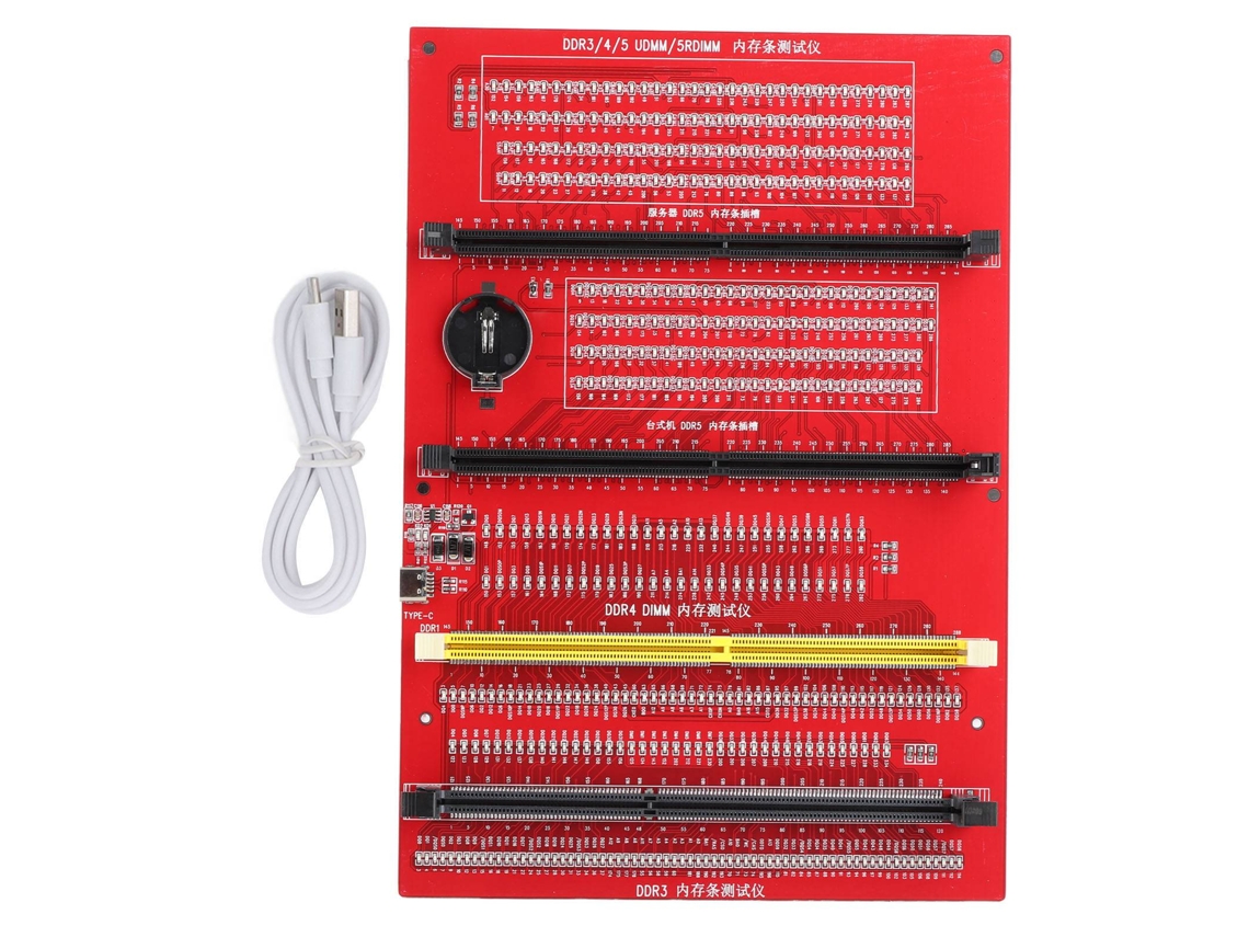 Analisador e Tester de Memória RAM 4 em 1, com luz, para desktop DDR3, DDR4, DDR5, UDMM, RDIMM