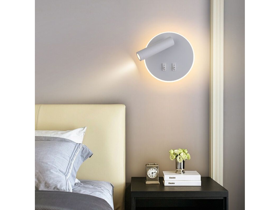 Lámpara de pared LED 2026altiro para mesita de noche con interruptor, 11 W, regulable, luz cálida de 3000 K para lectura e iluminación ambiental.