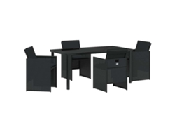 Maison Exclusive - Conjunto De Comedor De Jardín 5 Pcs Negro Ratán Sintético