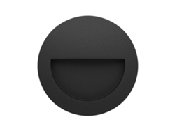 Aplique de pared LED empotrable Mis R 3W redondo con interruptor IP65 2700k/3200k/4000k negro Beneito Faure