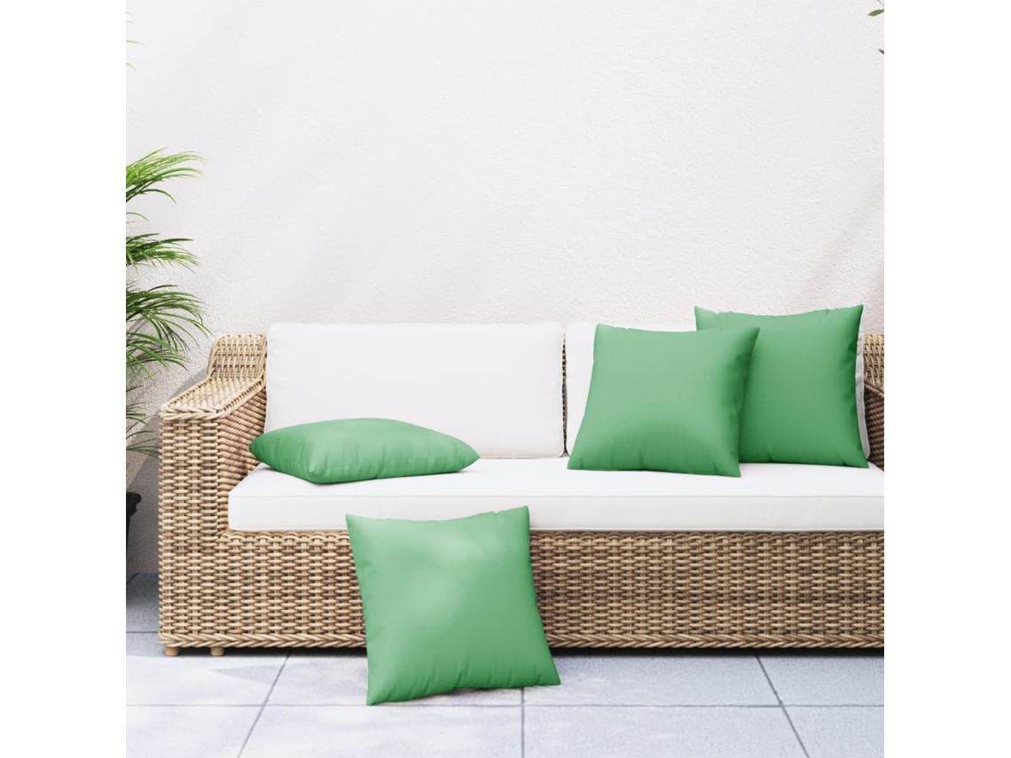 Cojines De Sofá 4 Uds Tela Verde 60x60 Cm