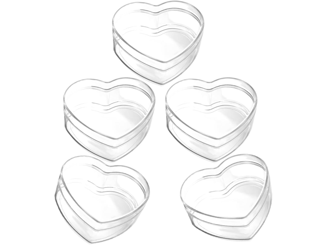 Caixas Transparentes Em Formato De Coração Para Embalar Joias E Chocolates, Conjunto De 5 Unidades.