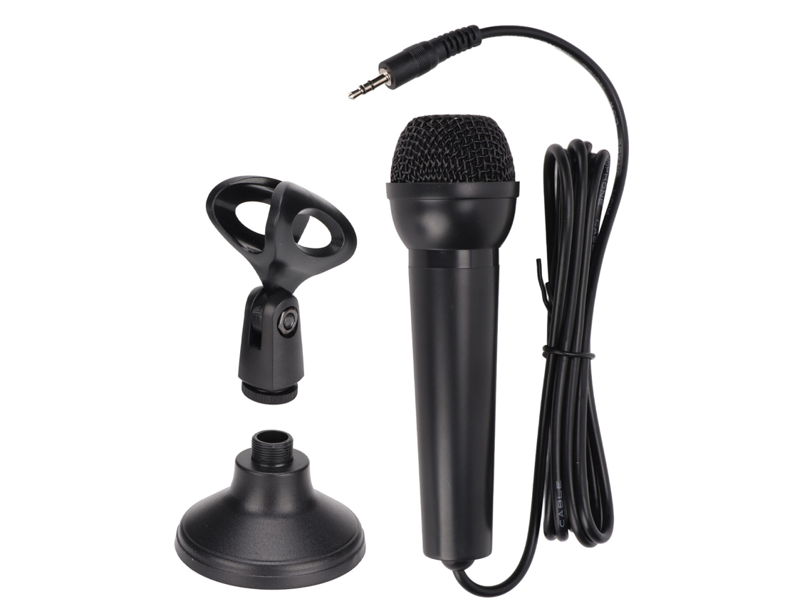 Micrófono Con Cable De Bajo Ruido Con Conector De 3,5 Mm, Doble Canal Y Soporte Para Karaoke En Ordenador Y Teléfono Móvil.