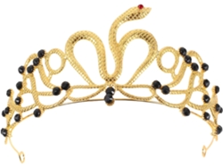 Tiara De Serpiente Nuobesty En Aleación Dorada Con Diamantes De Imitación Negros, Diadema De Boda Y Accesorios Para El Cabello.