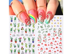 Kit de 2 pegatinas 3D para uñas con diseño de mal de ojo, decoración de uñas para verano.
